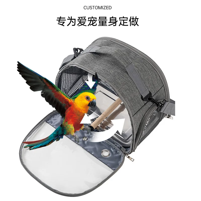 Bolso de hombro inclinado para llevar loros, bolso portátil para pájaros, bolsa plegable para mascotas, jaula para mascotas, hámster, conejo, jaula para pájaros - imagen 4