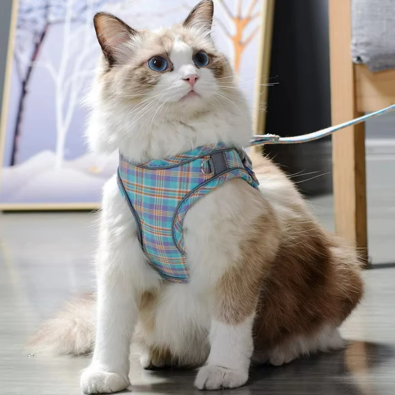 Arnés para perros y gatos, chaleco ajustable para cachorros y gatitos, conjunto de correa reflectante para caminar, arneses para Chihuahua para perros pequeños y gatos