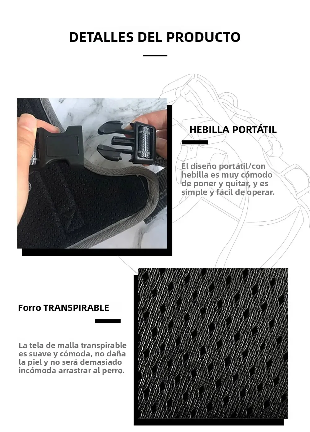 Traje de arnés para perro, incluye chaleco, arnés, Collar, correa, pañuelo, bufanda, bolsa para caca, accesorios para mascotas, gatos, perros, conjunto de suministros - imagen 3