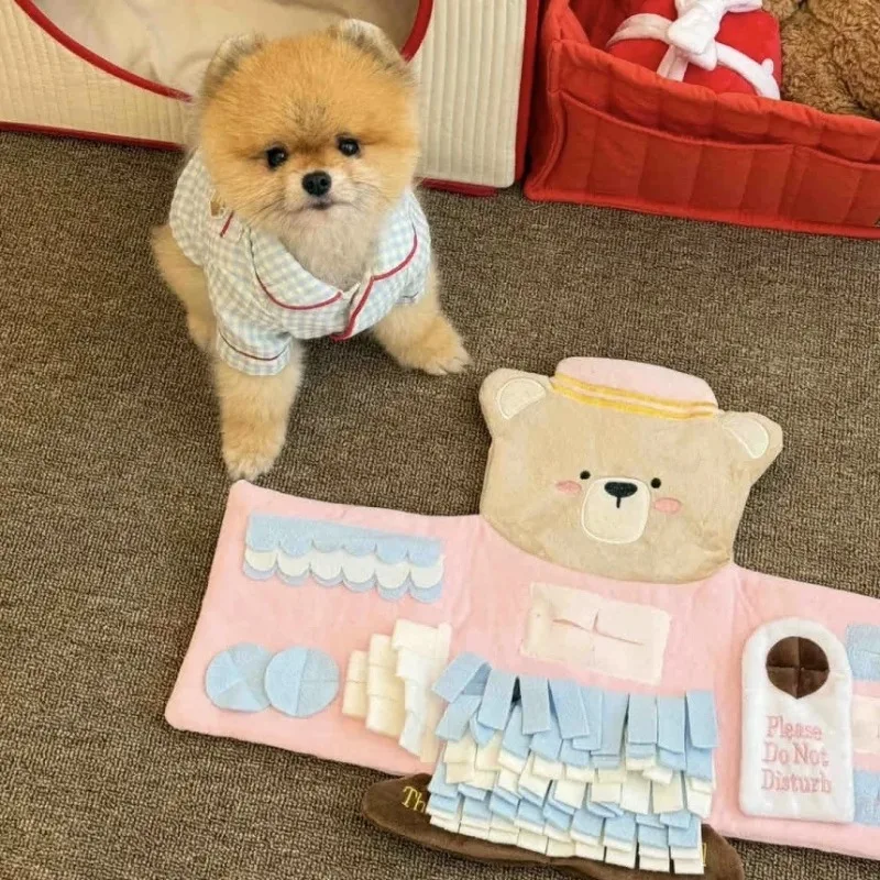 INS lindo libro juguetes para mascotas ocultar comida manta almohadilla para olfatear sonajero papel Bb ladrando juguetes vocales cachorro Beagle Schnauzer suministros para perros - imagen 4