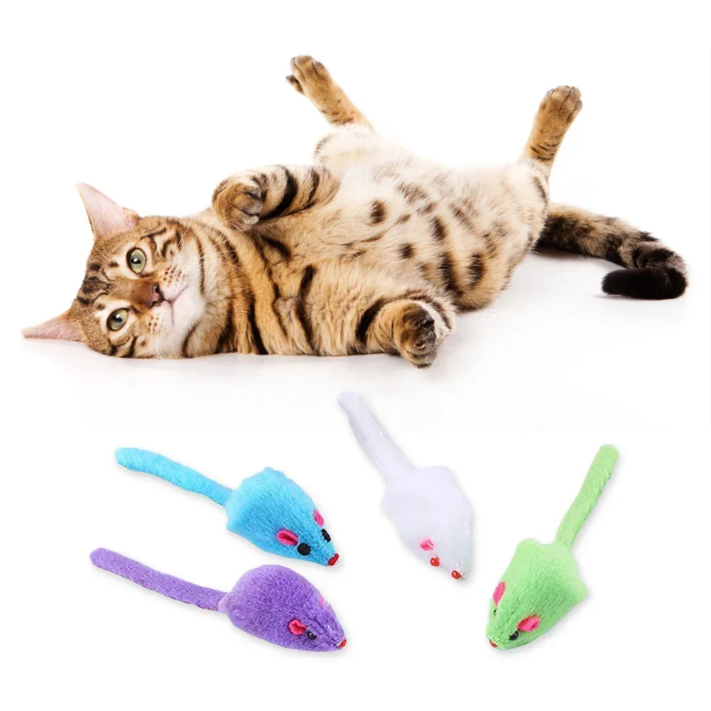 Ratón de peluche para gatos y cachorros – Juguete interactivo suave - imagen 4