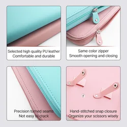 Estuche PU tijeras peluquería mascotas impermeable portátil práctico