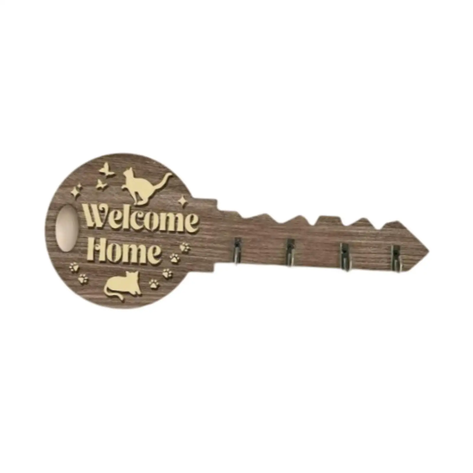 Wooden Wall Key Holder Wall Mounting Decorative Wood Key Hanger Key Rack Entryway Organizer for Office Doorway Hallway Entryway