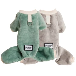 Pijamas de lana para perros, mono térmico para perros, trajes para mascotas, mono cálido de invierno para perros, ropa suave para cachorros para perros y gatos de tamaño pequeño