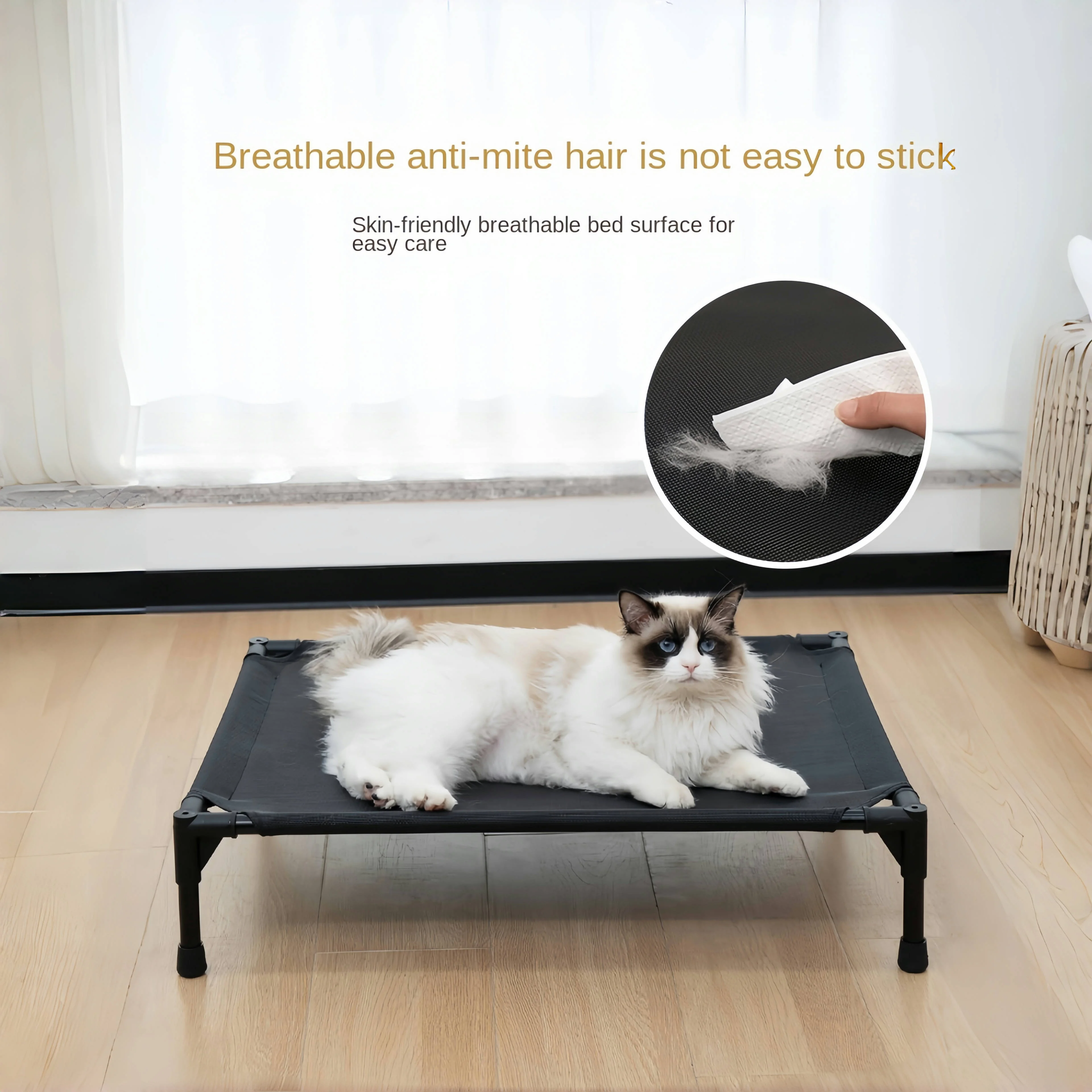 Cama plegable para perros y gatos, hamaca lavable y extraíble, portátil, ideal para acampar - imagen 4