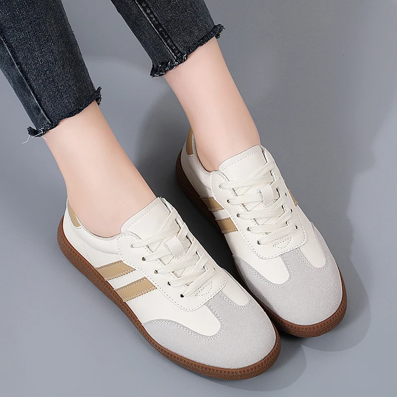 Nuevas zapatillas de deporte de moda para mujer, zapatos planos informales de tendencia de primavera, zapatos de plataforma vulcanizados blancos cómodos para mujer - imagen 5