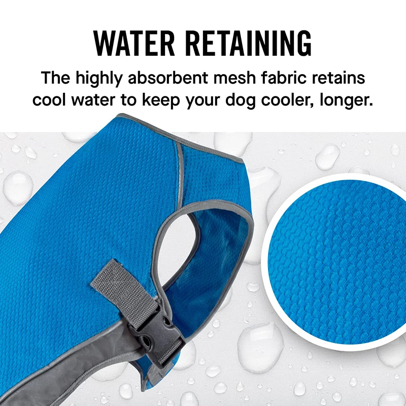 Benepaw-Chaleco de refrigeración para perro, chaqueta de verano con tiras reflectantes, malla transpirable ajustable, ropa fresca para mascotas - imagen 4