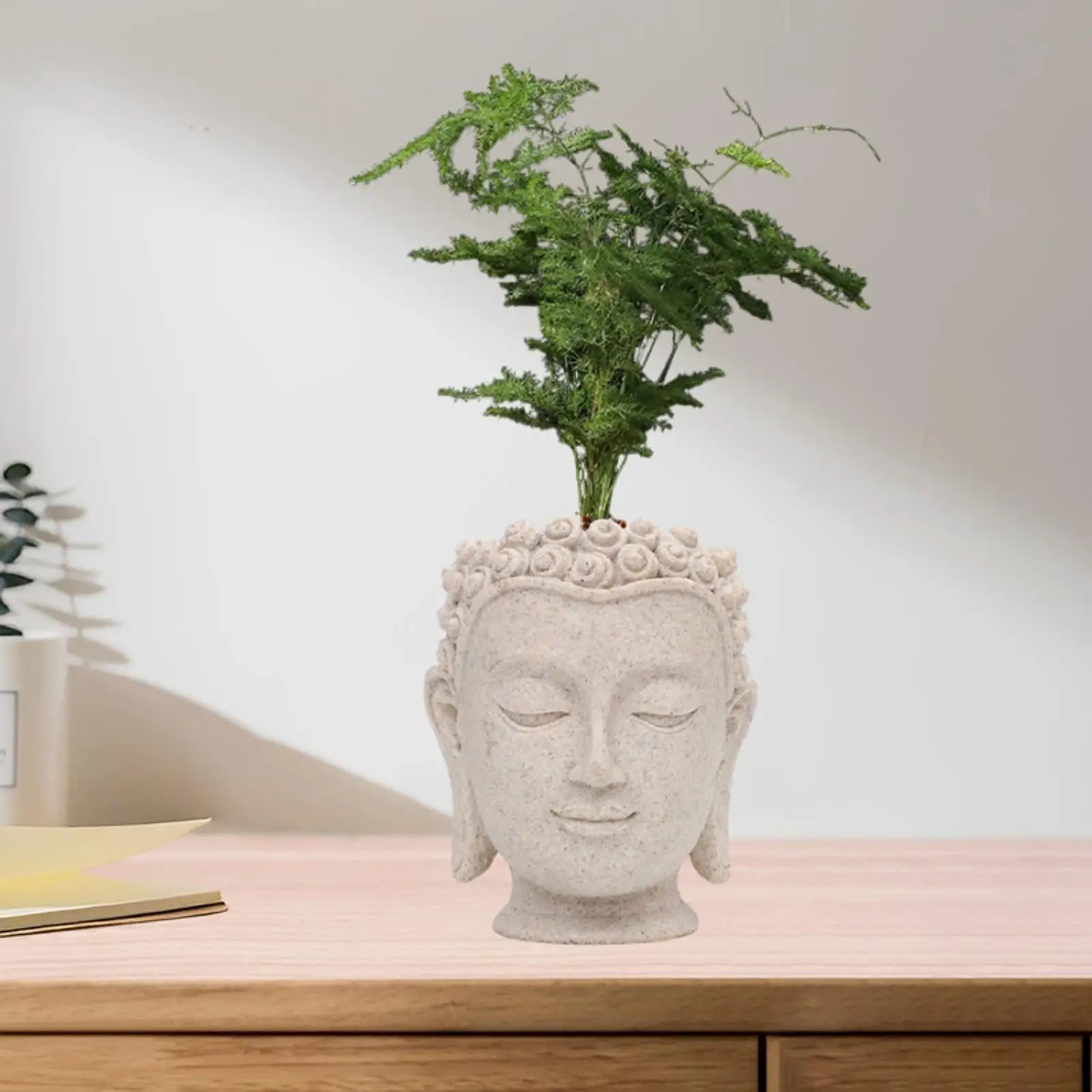 Buddha Head Flower Pot Flower Vase Organizer Decoration Plant Containers for Table Centerpiece Office Garden Desk Kitchen