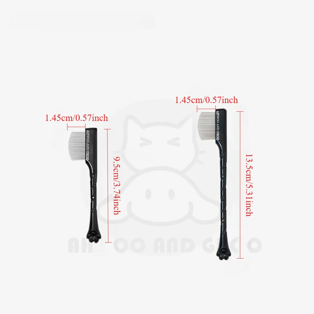 Juego de peines de limpieza Facial para mascotas, 4 Uds., elimina las manchas de desgarro, cuchara para ojos, peine para pata de gato, tijeras de reparación de pelo de perro, peine para pelo de gato, suministros para mascotas - imagen 2