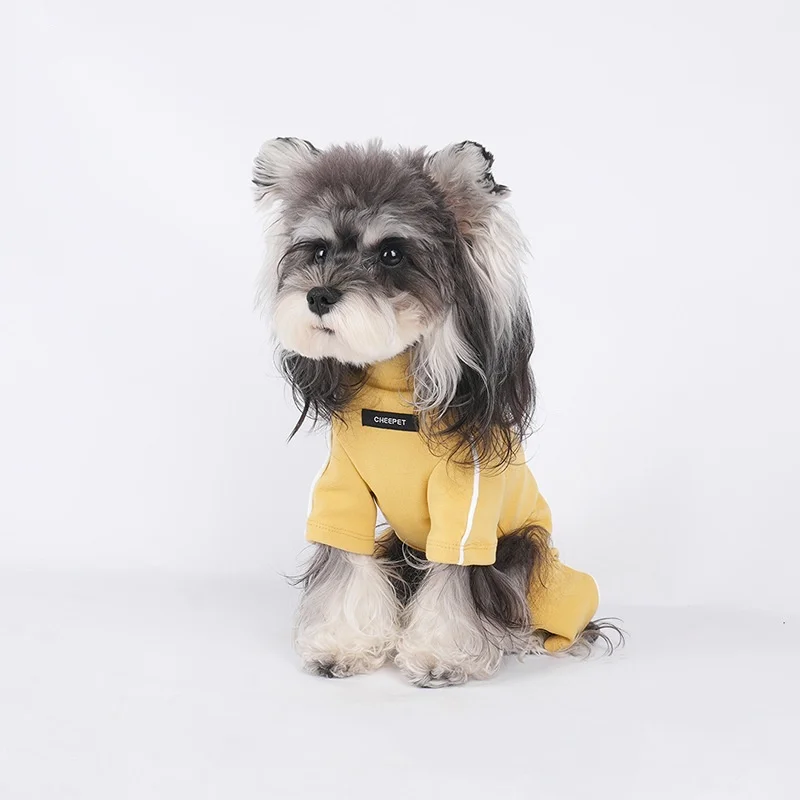 Capa base de cuello alto para perro, mono suave de invierno de 4 patas, mono cálido para perro con piernas, camiseta para perro, ropa para cachorros para clima frío - imagen 2