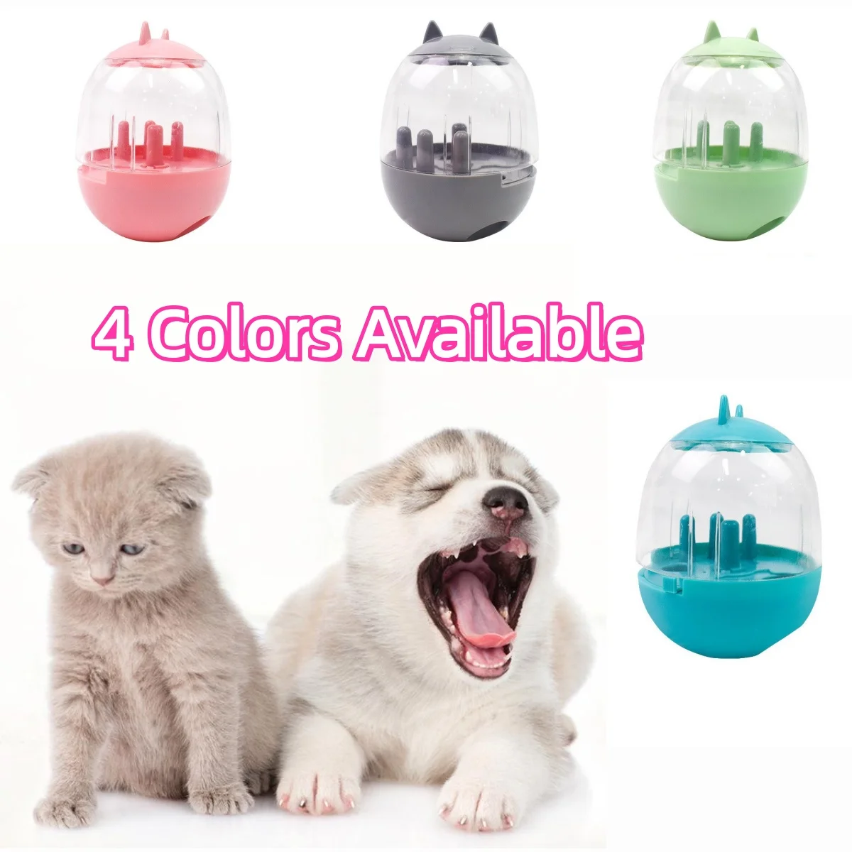 Bola interactiva para golosinas IQ para mascotas, alimentador lento y juguete rompecabezas para perros y gatos, dispensador de alimentos resistente a mordeduras para estimulación y diversión - imagen 2