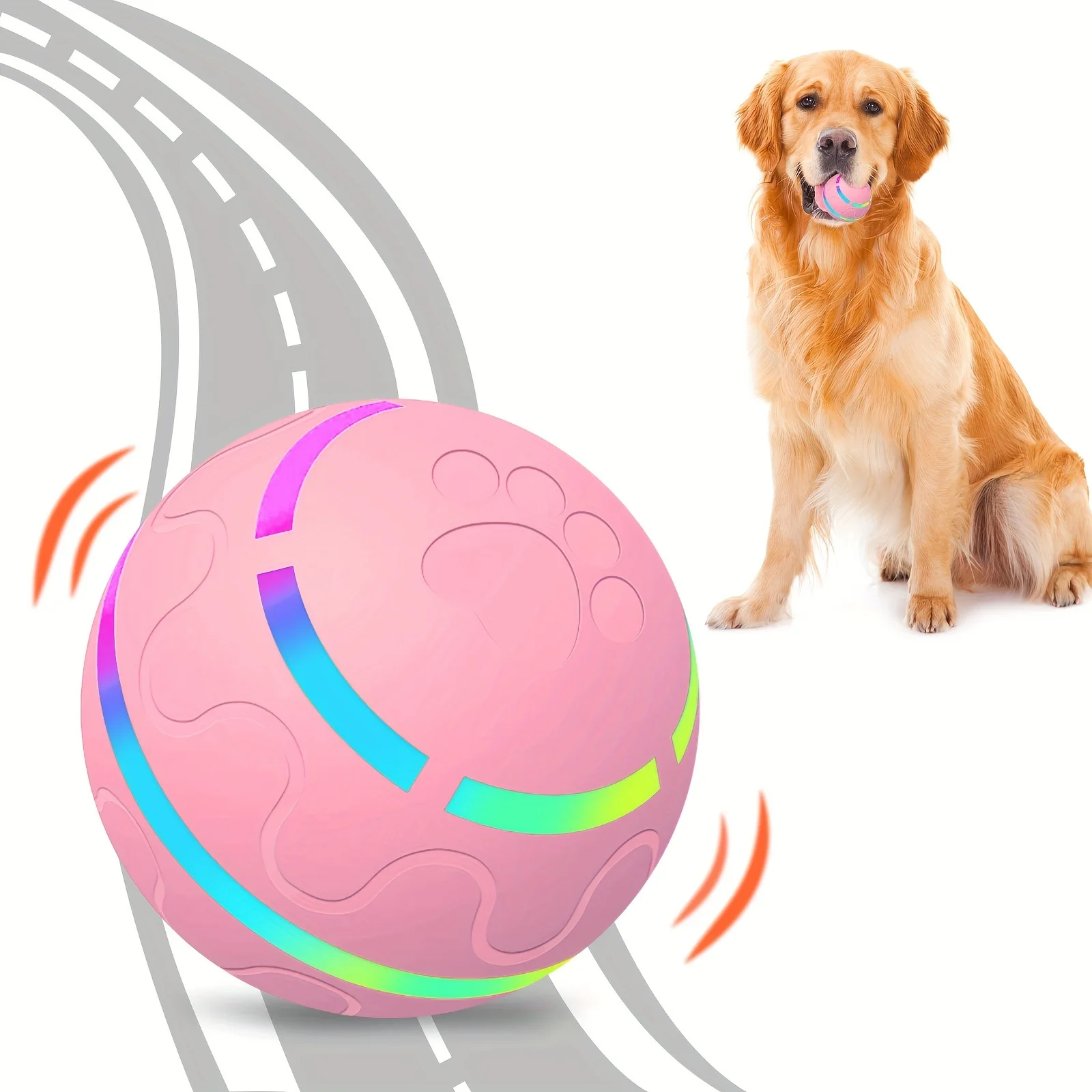 Pelota interactiva para mascotas para perros, juguete con movimiento intermitente LED automático, perfecta para jugar y hacer ejercicio, Ideal para interiores y exteriores, 1 ud. - imagen 4