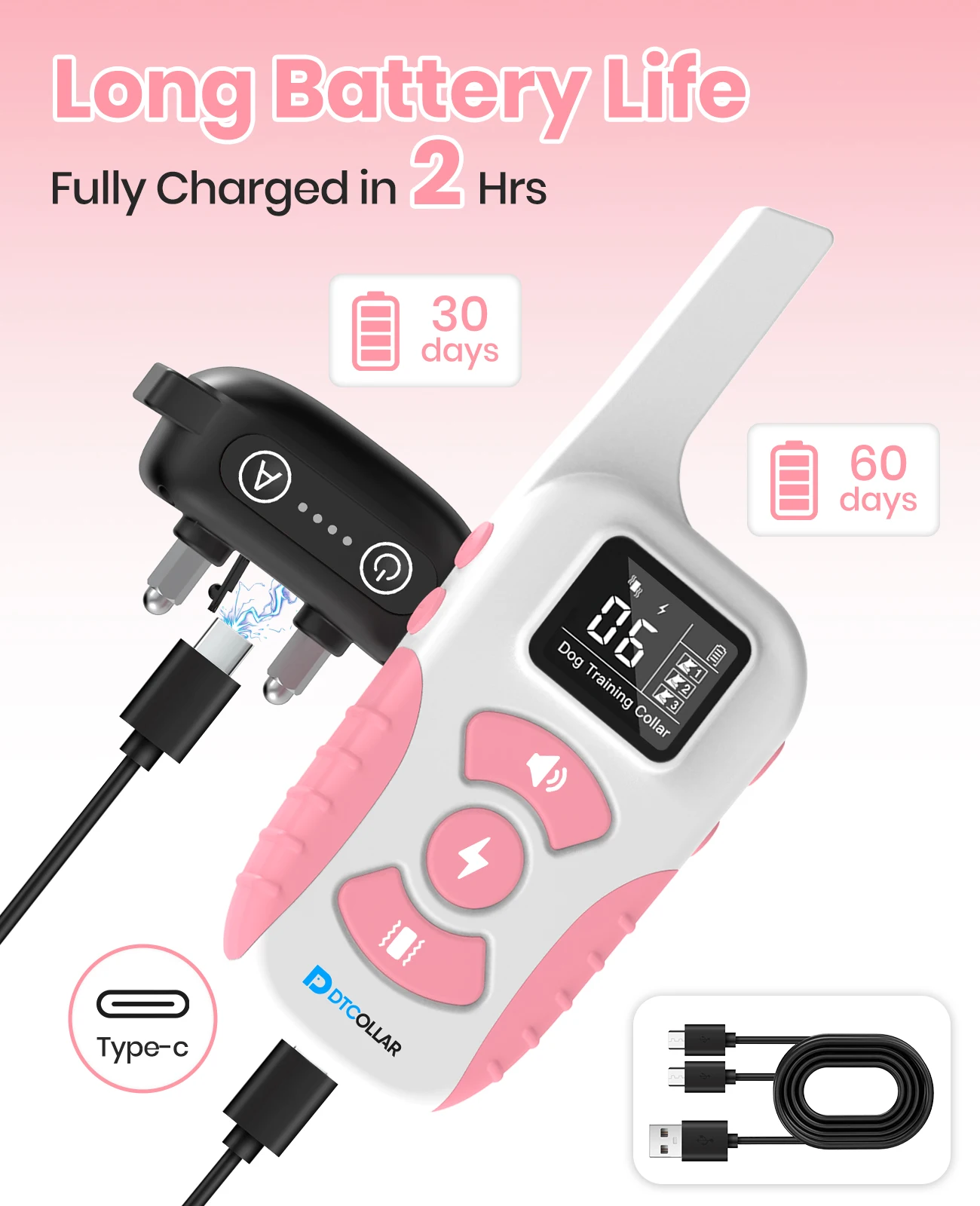 Collar de entrenamiento para perros 2 en 1 con modo antiladridos automático, Collar eléctrico impermeable IP67 para perros de 15-150 libras, Collar de choque de 3300 pies - imagen 4