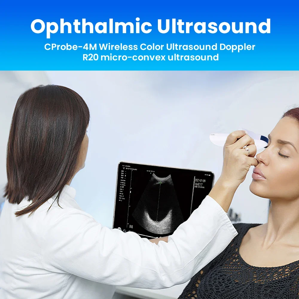 Sonda de ultrasonido inalámbrica para ojos, Doppler ultrasónico de color, uso para oftalmología, neonatología, mascotas pequeñas