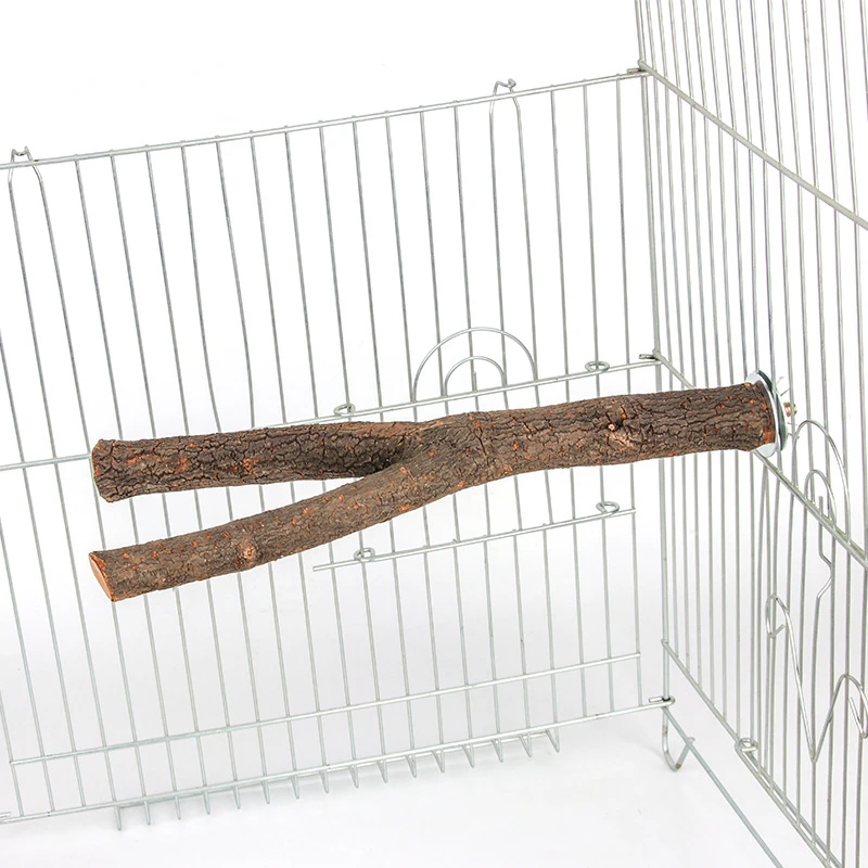 Tenedor de madera Natural para loros, tenedor de madera cruda, soporte para ramas de árbol, ardilla, pájaro, hámster, perchas, juguete para masticar, StickD9091, 15/20/30cm - imagen 4