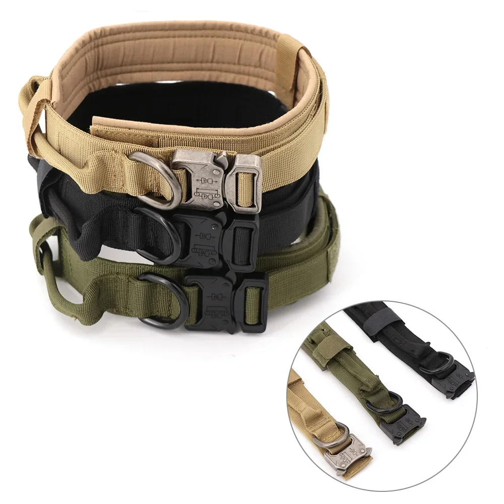 Collar táctico duradero para perro, conjunto de correa ajustable para mascota, accesorios de entrenamiento para perros medianos y grandes, pastor alemán - imagen 5