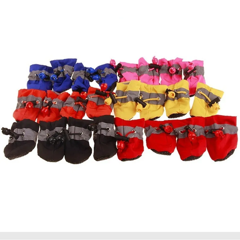 4 unids/set zapatos impermeables para perros Chihuahua Botas de lluvia antideslizantes calzado para gatos pequeños perros cachorros botines para mascotas - imagen 2