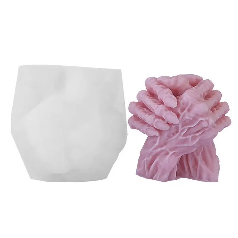 Molde de vela de mano de silicona 3D, moldes de silicona de lucha de brazo, molde de vela perfumado creativo, molde de cera, moldes de jabón para helado DIY - imagen 2