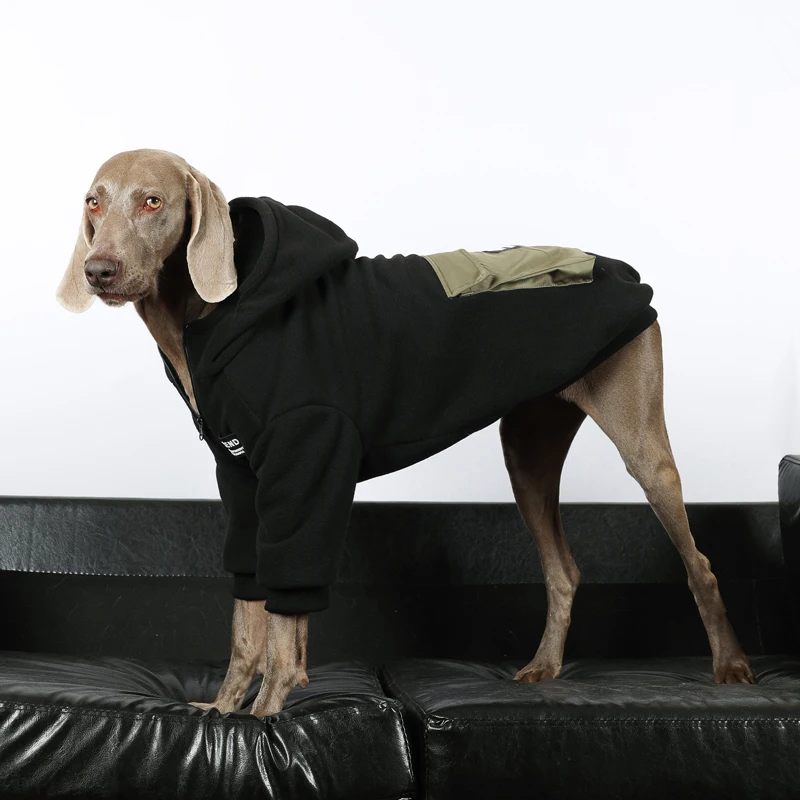 Sudaderas con capucha para perros grandes con bolsillo, ropa cálida de primavera para perros, abrigo de algodón para perros, ropa para perros Labrador Golden Retriever - imagen 2