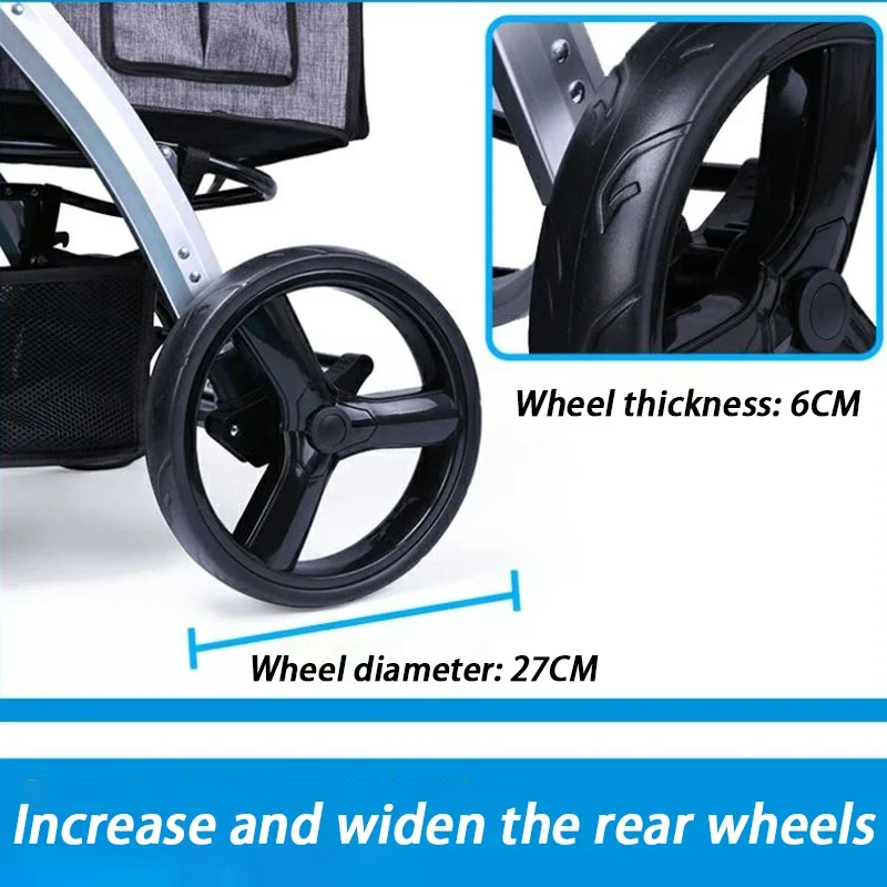 Cochecitos plegables para perros de 35KG, cochecitos medianos de lujo para perros, cochecito para viajes al aire libre, suministros portátiles baratos para mascotas - imagen 5