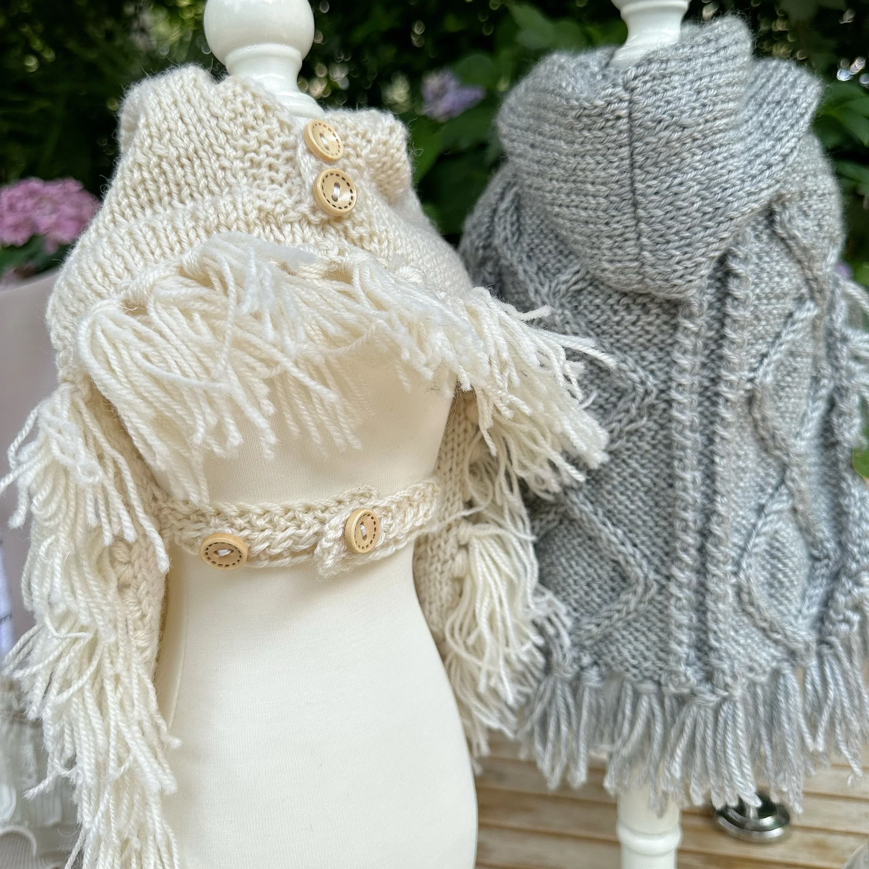 Suéter con capa cálida para otoño e invierno para mascotas, suéter con gancho hecho a mano, capa para perro Yorkshire Malzis, suéter para mascotas, ropa para mascotas, abrigo para perros - imagen 5