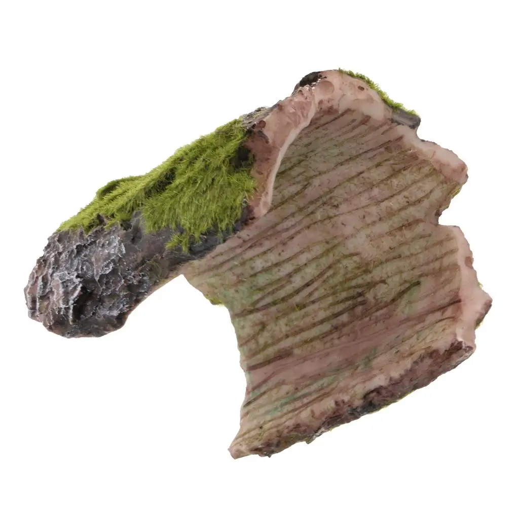 Resin Tree Bark Bends Reptile Hides Cave Reptile Vivarium Decor for Home