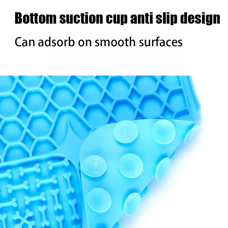 Estera de silicona para lamer mascotas, alimentador lento, plato de comida para perros, ventosa para distracción de baño, suministros de alimentador de entrenamiento para perros - imagen 4