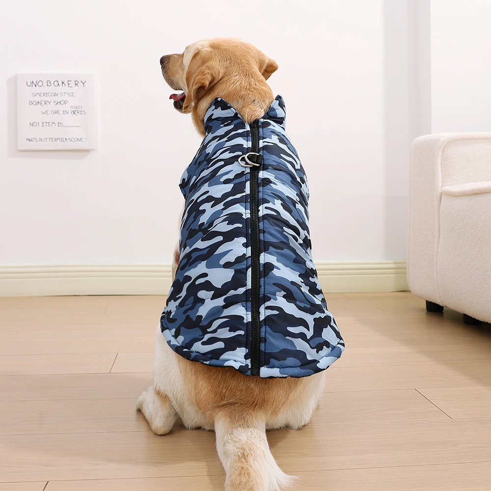 Chaqueta grande para perros 4XL-6XL, ropa de invierno, abrigo impermeable para perros grandes, chaleco, disfraz con estampado de camuflaje, monos para mascotas Golden Retriever - imagen 5