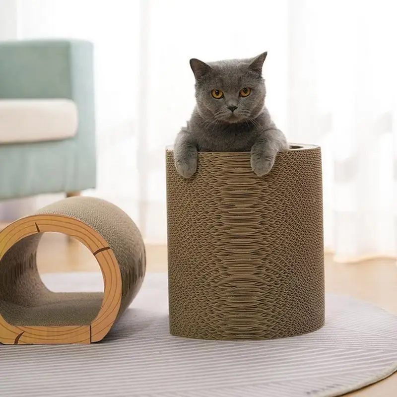 Almohadillas para rascar para gatos, 3 piezas, de cartón corrugado, túnel multifuncional reutilizable para interiores, túnel relajante para mascotas, juguetes para gatos - imagen 3