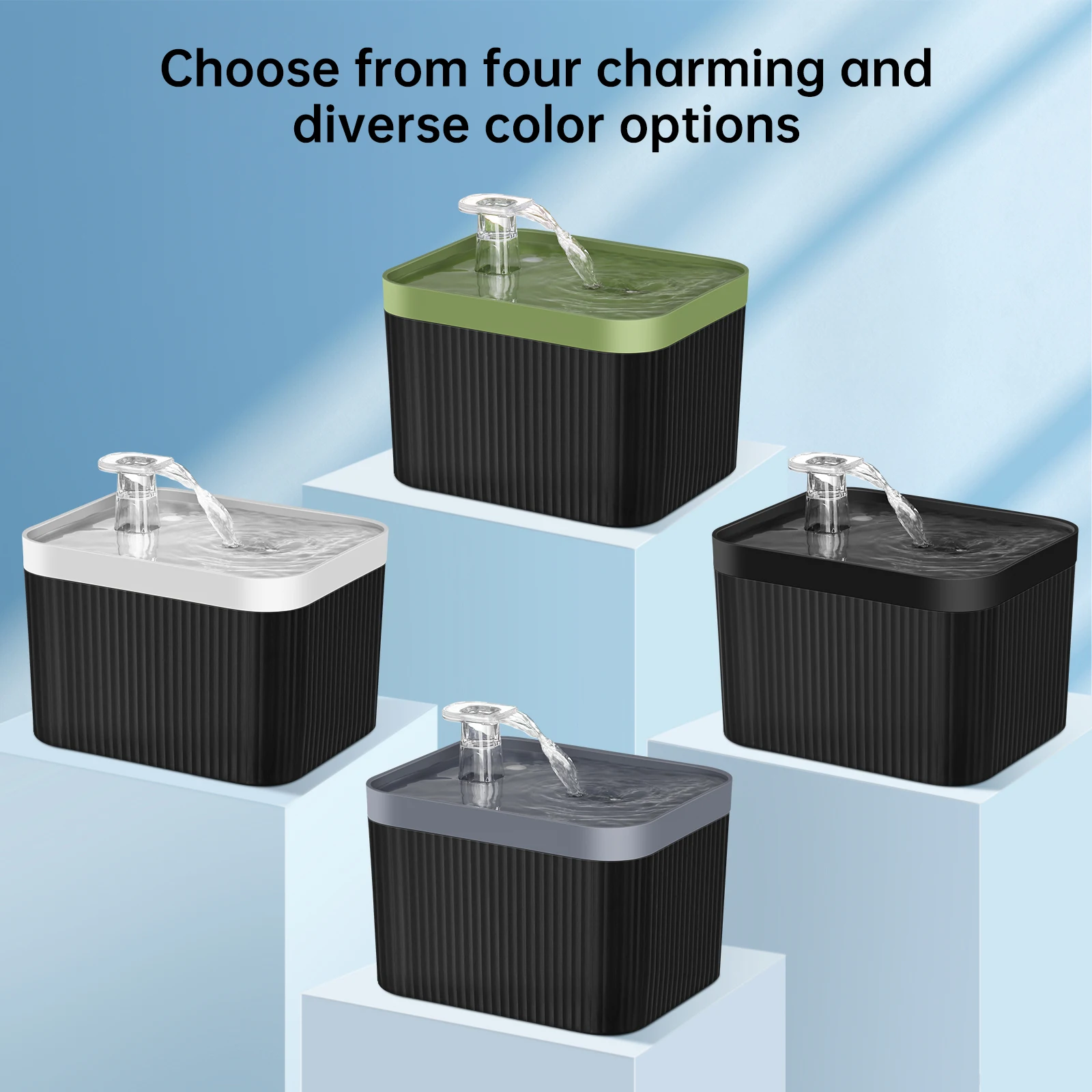 Dispensador automático de agua para mascotas, bomba de agua silenciosa, tazón para beber, ciclo de filtración automática, seguro para gatos y perros, 2.5L, USB - imagen 5