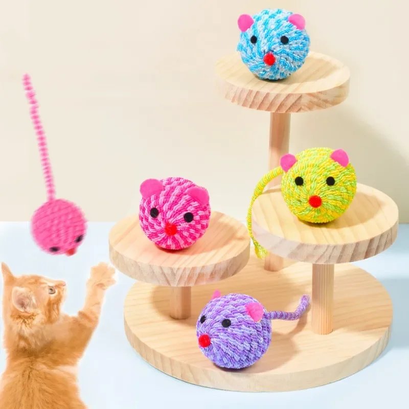 Juguete interactivo con cuerda para gato, pelota de ratón autohi, cuerda para rascar, ratón con campana, productos para mascotas - imagen 3