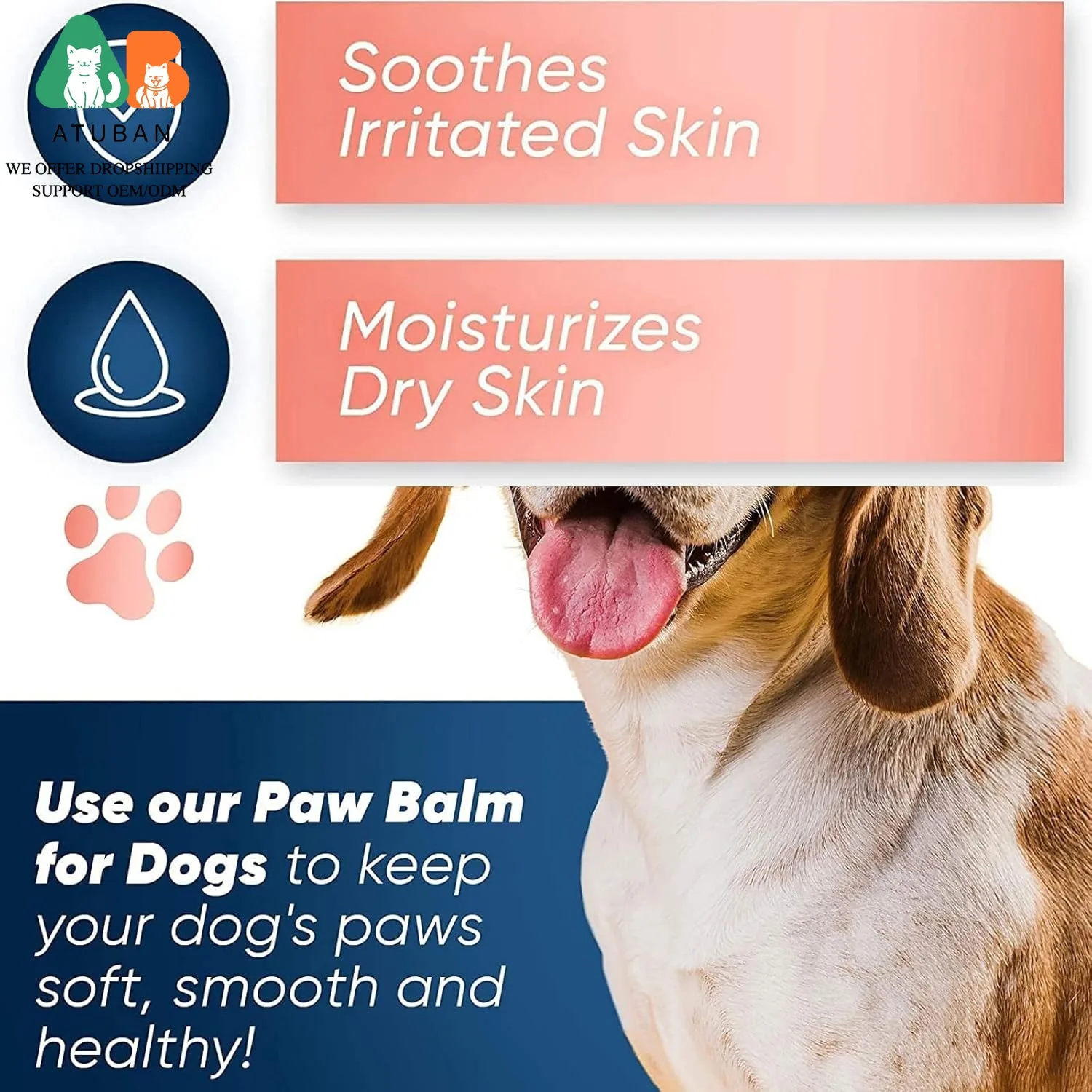ATUBAN Bálsamo para patas de perros, Protector de bálsamo para patas de mascotas contra el calor, mantequilla de crema para todas las estaciones, bálsamo para patas, chupete para perros y gatos, cura, reparaciones - imagen 5