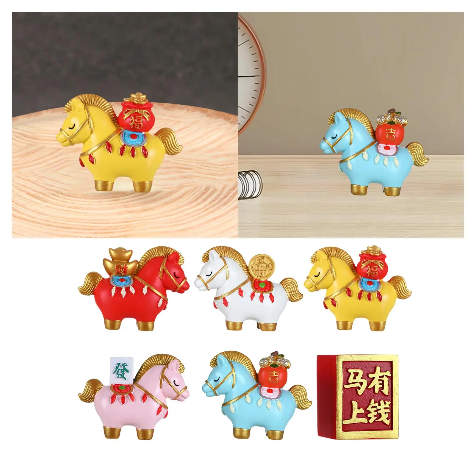 Estatuilla de caballo, adorno de escritorio, regalo Feng Shui, estatua pequeña para escritorio, coche, sala de estar, estante - imagen 4