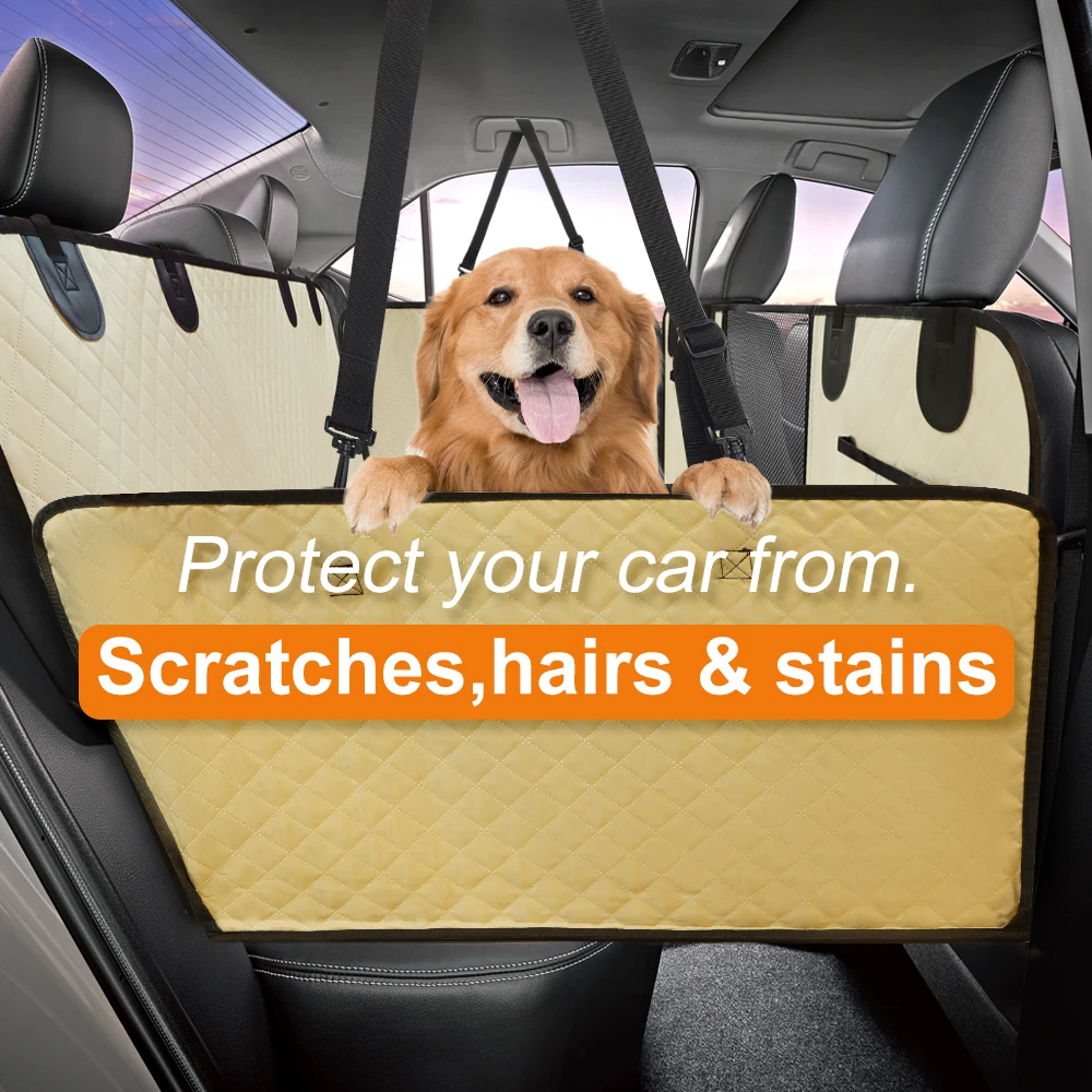 Extensor de asiento trasero de coche para perros, fundas para asiento trasero de mascotas con fondo duro, Protector de seguridad, tapete portador de hamaca, suministros impermeables para perros - imagen 2
