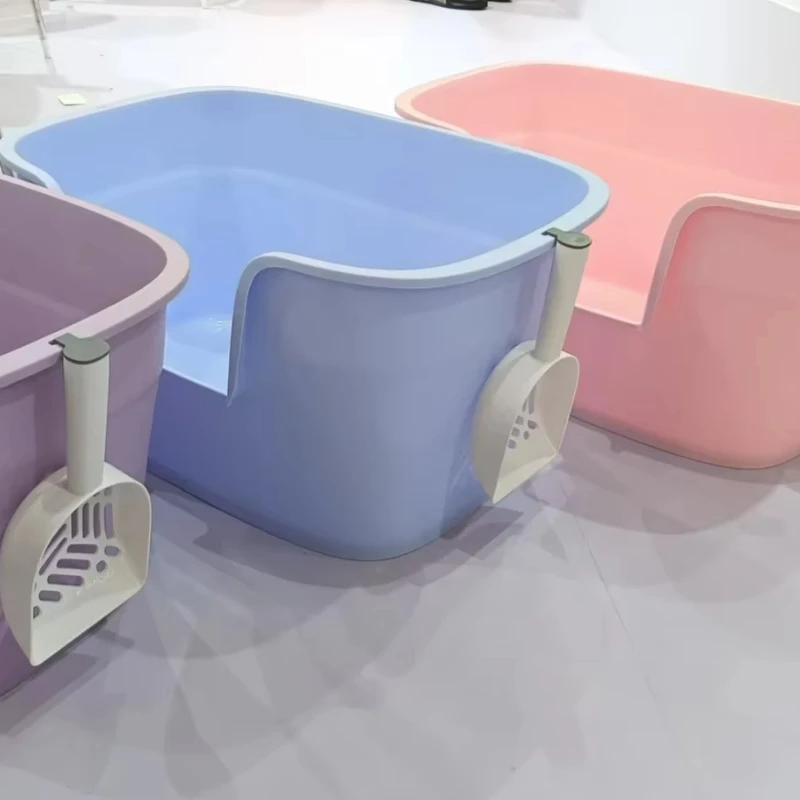 Caja de arena para gatos grande semicerrada antiderrames cómoda