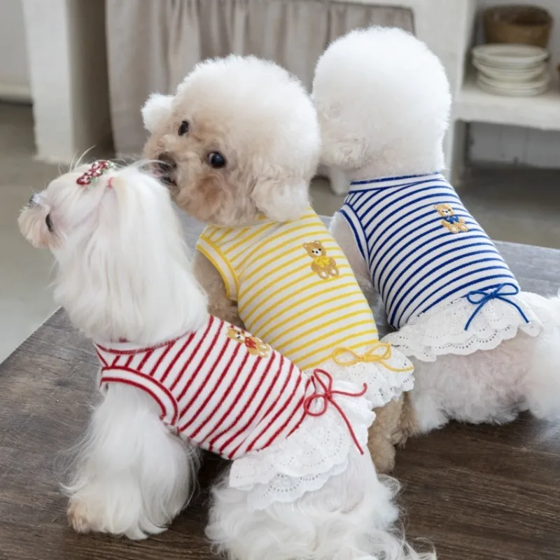 Vestido a rayas finas para perros pequeños Yorkshire y cachorros - imagen 4