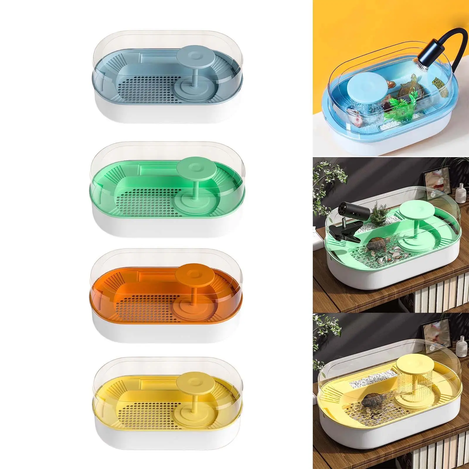 Reptile Habitat Turtle Tank Terrapin Feeding Box Frog Terrapin Lake Pet Turtle Indoor Decor Small Ecological Tank Turtle Boxes
