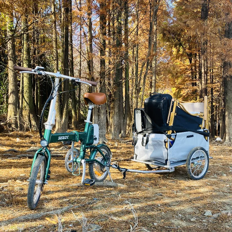 Cochecito plegable para mascotas, remolque trasero de bicicleta, equipaje de conducción al aire libre, remolque, suministros para perros y mascotas - imagen 5