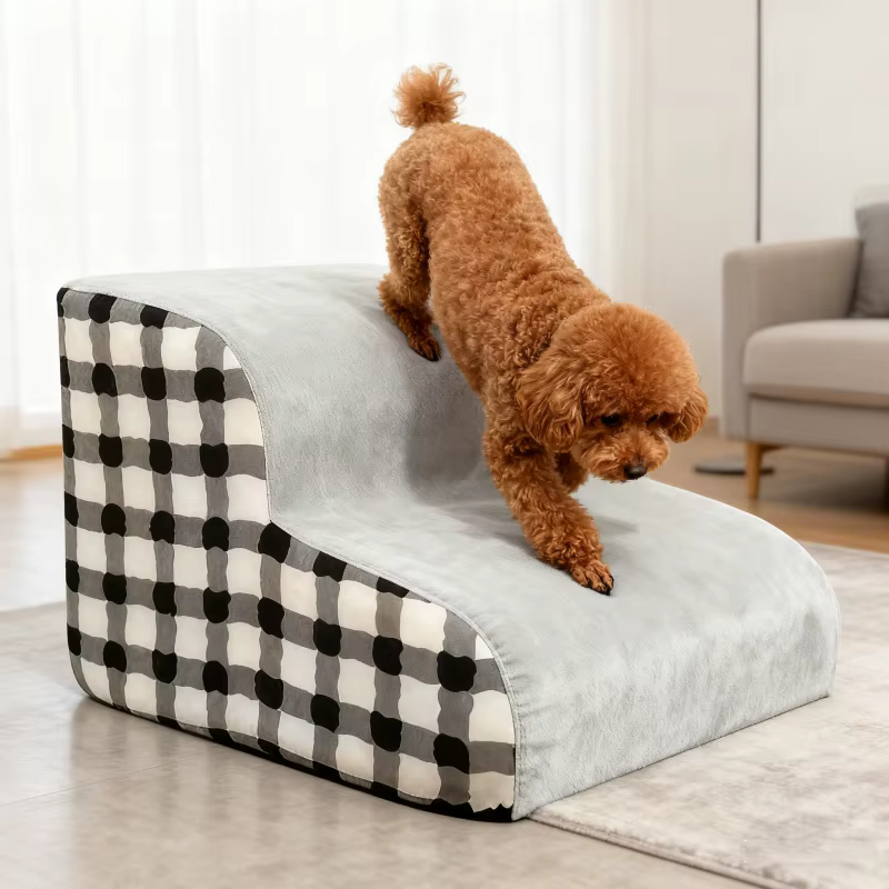 Escalera de espuma 2 peldaños para perros – Antideslizante sofá y cama