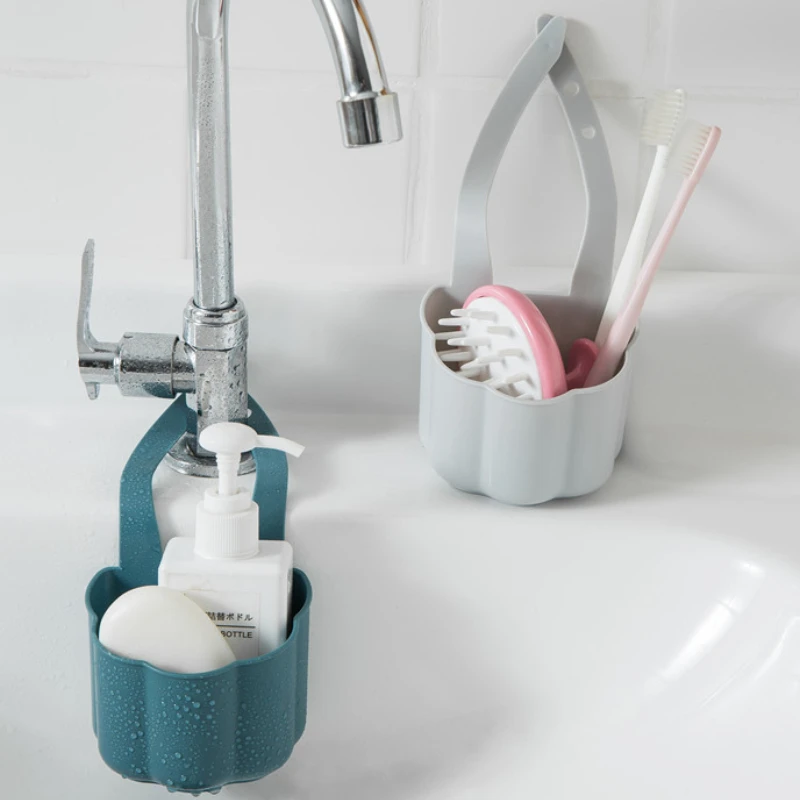 Estante de drenaje colgante para cocina, cesta portátil, herramientas de almacenamiento de baño, soporte para fregadero, organizador de fregadero, accesorios de baño - imagen 3