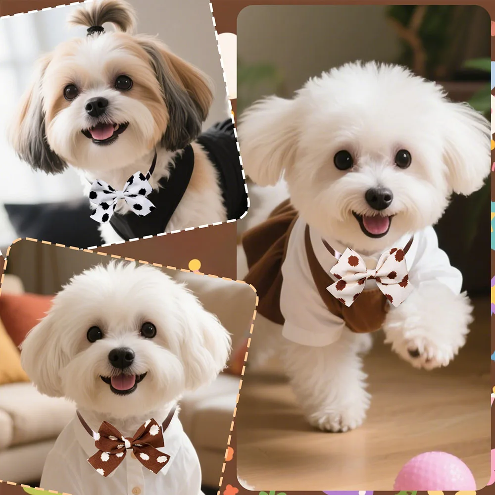 50 Uds. De pajaritas para perros a la moda, nuevos accesorios ajustables para Collar de pajarita para perros pequeños y gatos, suministros para mascotas, cuidado de perros pequeños - imagen 2