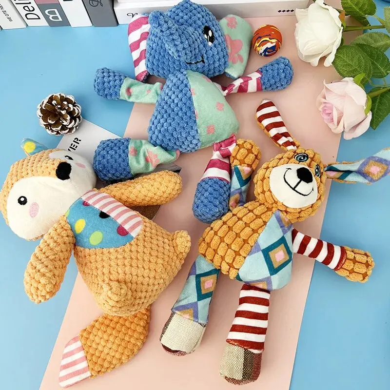 Juguete de peluche para mascotas, juguetes interactivos para la dentición de perros y gatos, bonito estilo Animal, resistente a mordeduras, limpieza de dientes chirriantes, juguete para masticar, suministros para mascotas - imagen 4