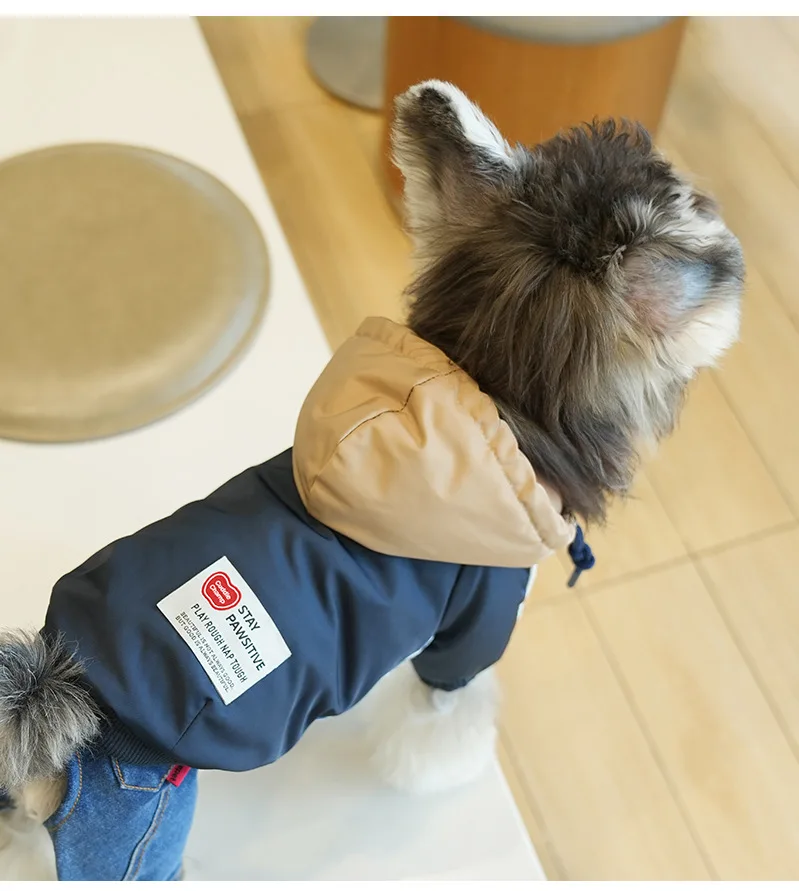 Sudadera con capucha Extra cálida para perros, chaqueta para perros pequeños, abrigos con capucha para cachorros, abrigo para perros con anillo de correa, ropa a prueba de viento para perros - imagen 5