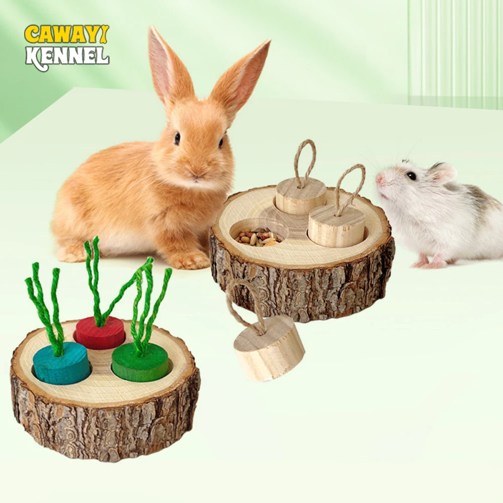 Juguete para masticar loros de forma redonda de madera, suministros educativos para mascotas pequeñas, pájaros, loros, hámster, conejo, juguetes para masticar, juguetes de forrajeo - imagen 2