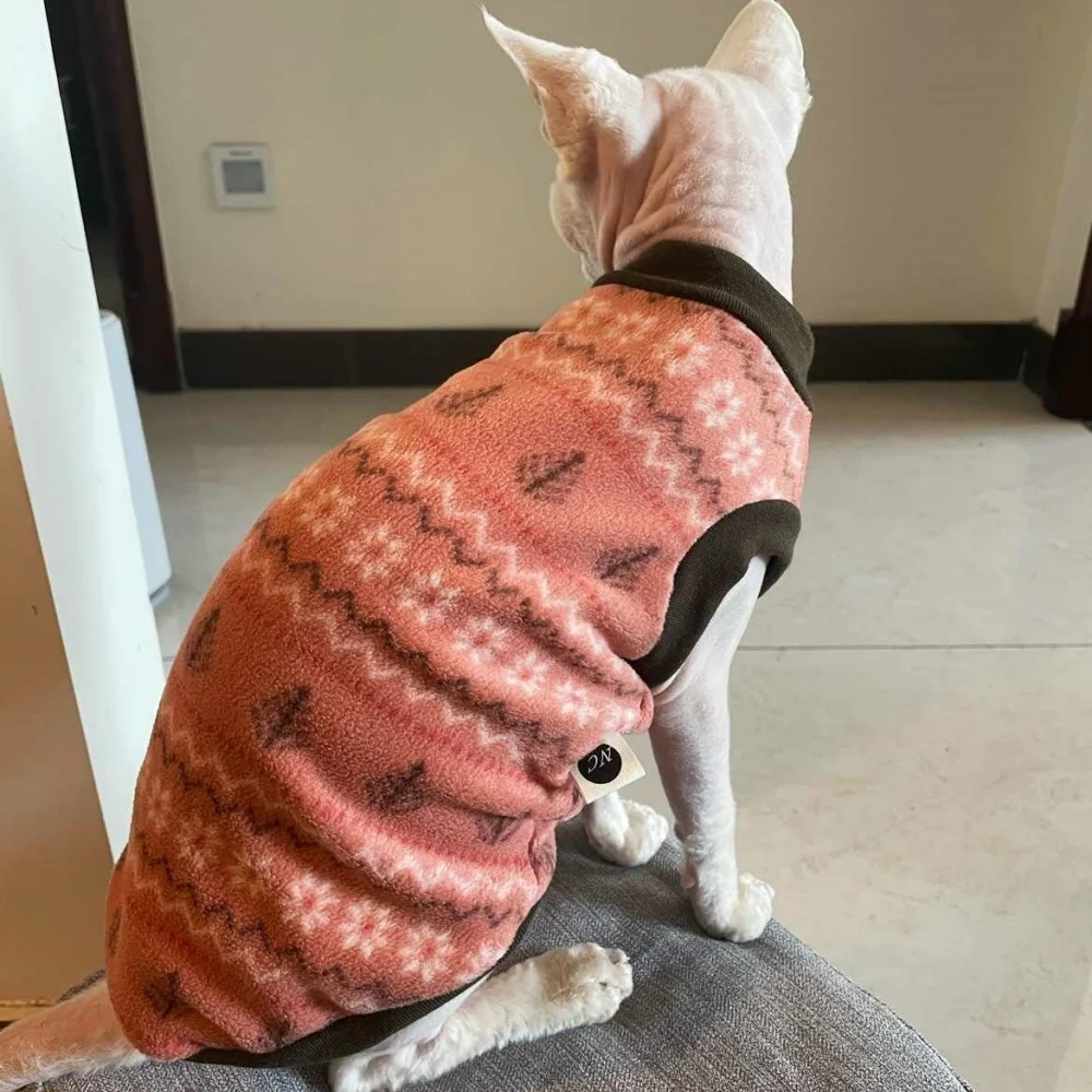 Suéter de invierno para gatos y perros Sphynx y Devon Rex – Naranja - imagen 2