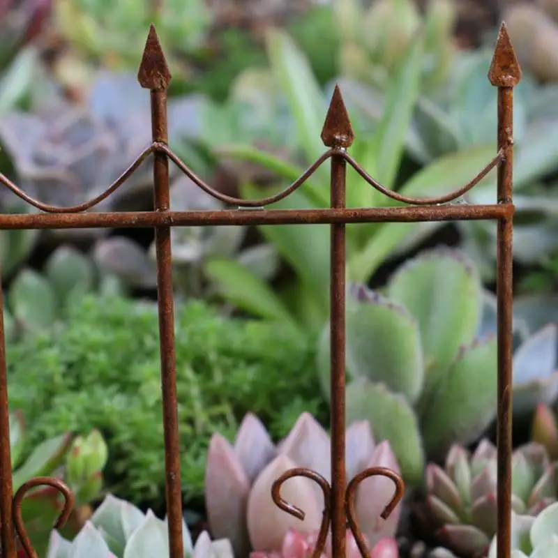 Valla de hierro en miniatura, valla decorativa de arte del hierro para decoración de Mini casa, valla de juguete de arte del hierro forjado, paisaje en miniatura - imagen 2