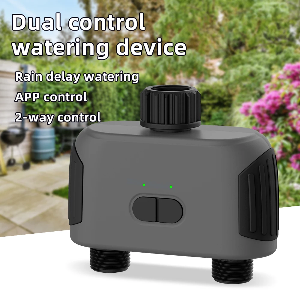 Temporizador de agua inteligente, controlador de riego compatible con Bluetooth/WiFi, temporizador de riego automático para césped y invernadero de jardín