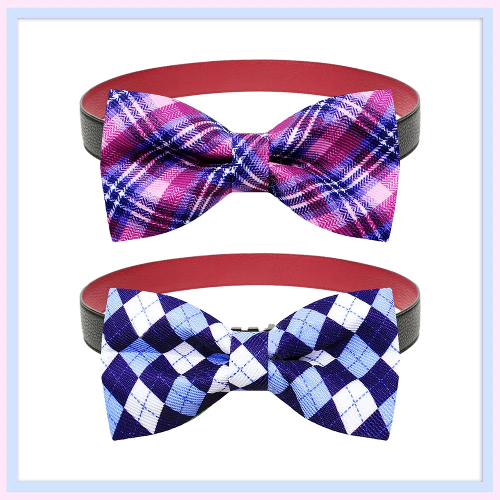 50 Uds. Pajaritas para perros de estilo a cuadros para Collar, pajaritas extraíbles para perros pequeños y gatos, accesorios para Collar para perros, suministros para el cuidado de mascotas - imagen 4