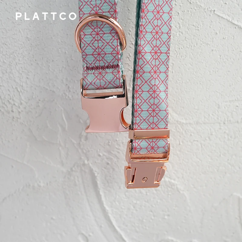 PLATTCO-collar de perro con diseño único, estampado de esmalte acuático, hebilla de oro rosa de alta calidad, 5 tamaños, PDC369RG - imagen 3