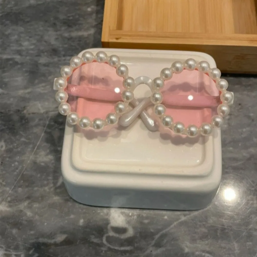 Suministros para mascotas, gafas de perlas para gatos, accesorios de fotografía para perros pequeños, gafas de sol redondas, accesorios para perros pequeños - imagen 3